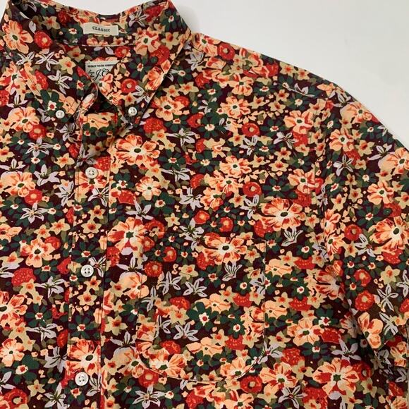 J Crew Shirt Mens M Medium Classic Floral Secret Wash Springfield Stretch Cotton - Picture 3 of 10